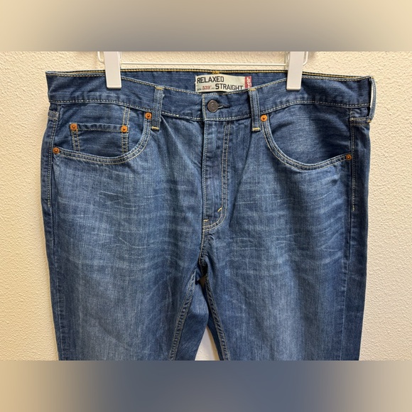 Levis 559 Relaxed Fit Straight Leg Distressed Cotton Blue Men's 36x32 - Picture 3 of 7